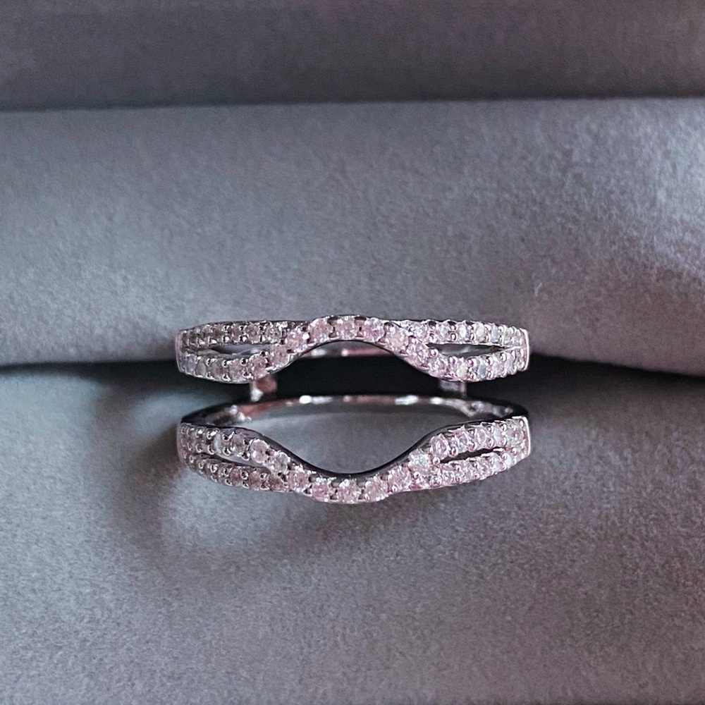 💖 Enhancer Wrap double Wedding Bands Promise vacation replacement bridal ring
